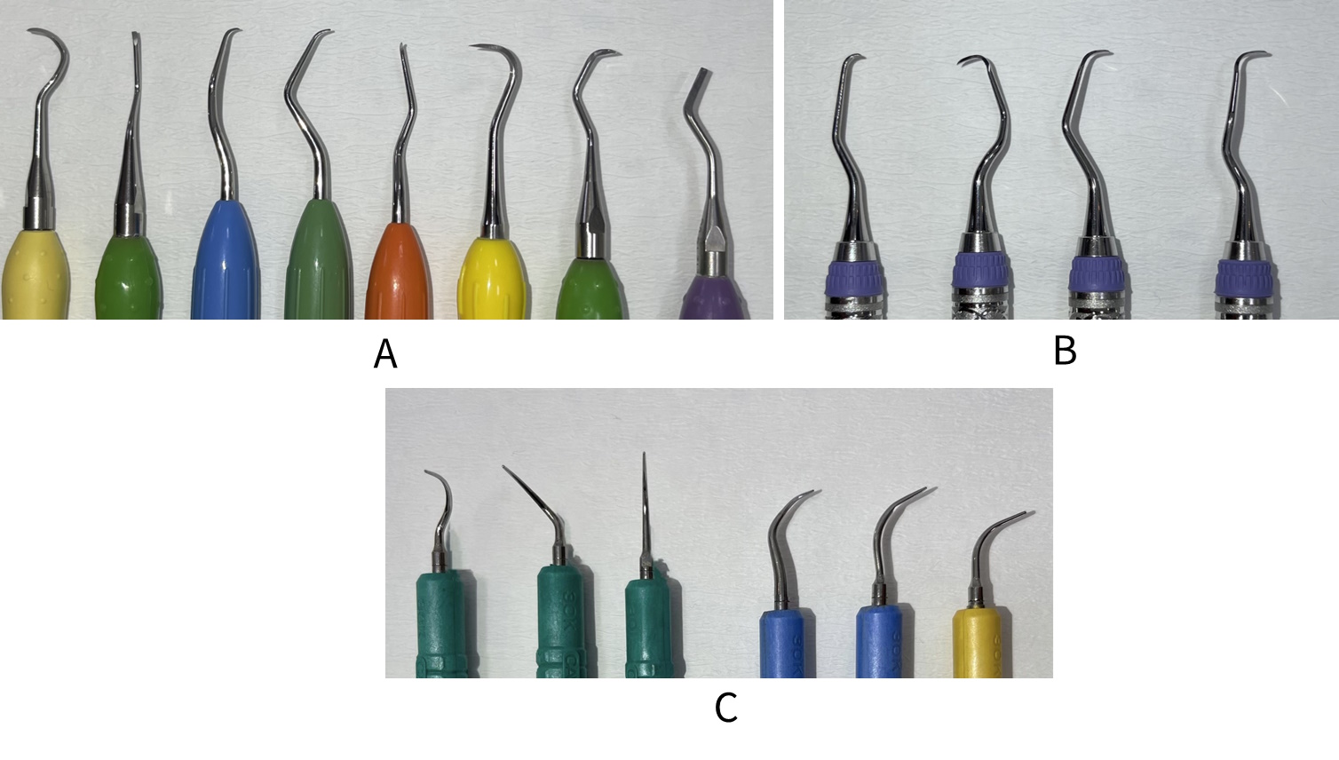 A selection of hand and powered instruments for PMPR