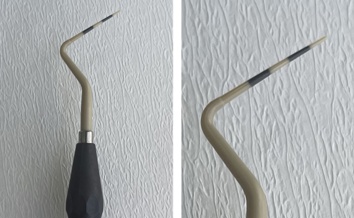 A plastic graduated probe showing tip detail